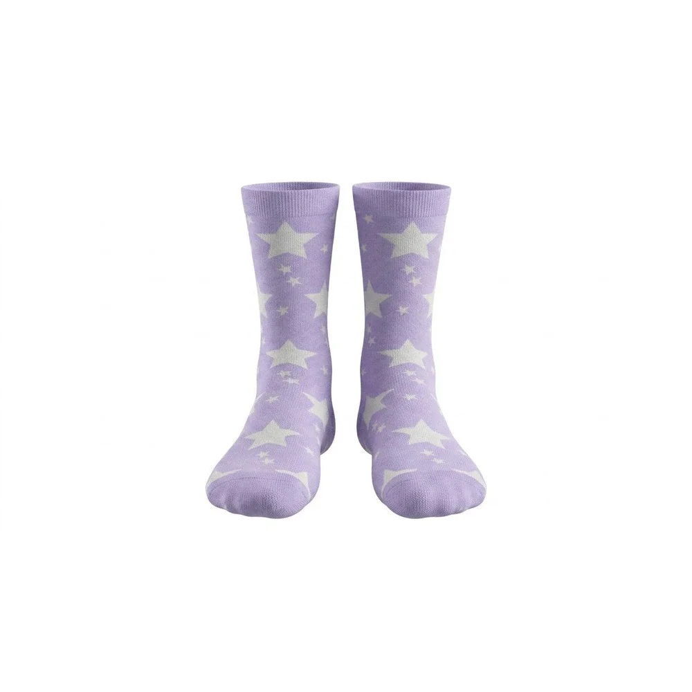 Claire's Knee High Socks Girls S/M Purple New Star Pattern Lavender 27766-5